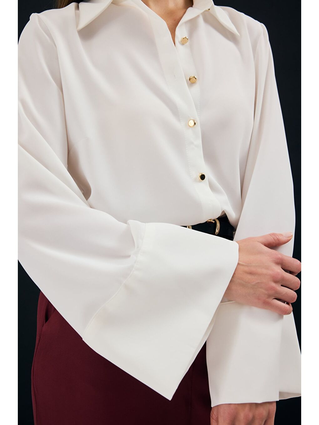 İspanyol Kol Gömlek - Ekru-6