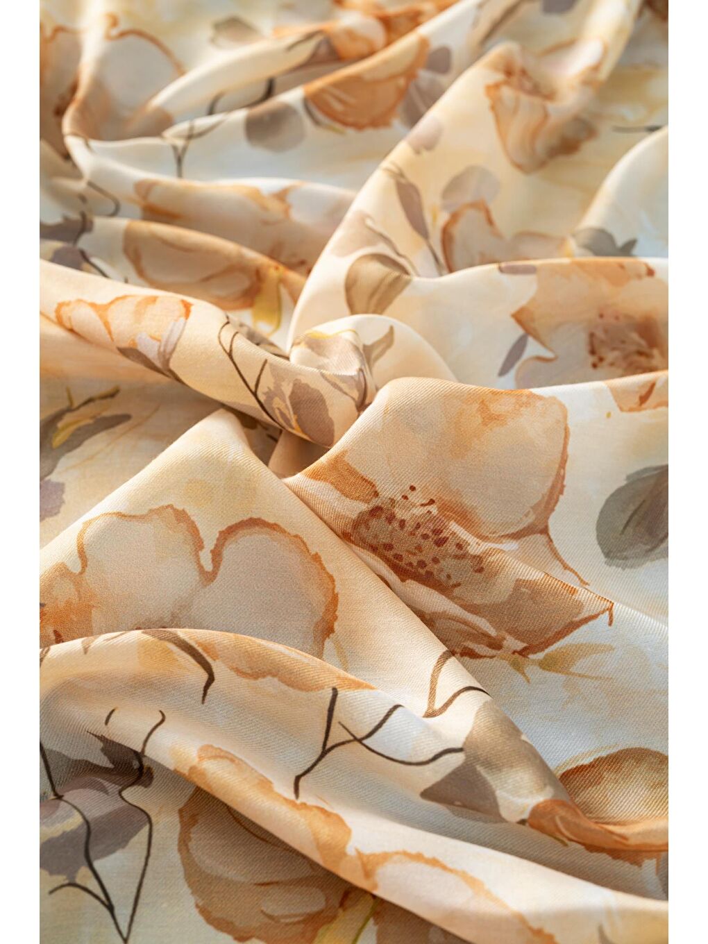 Sarı Kadın Çiçekli Pachira Soft Şal-2