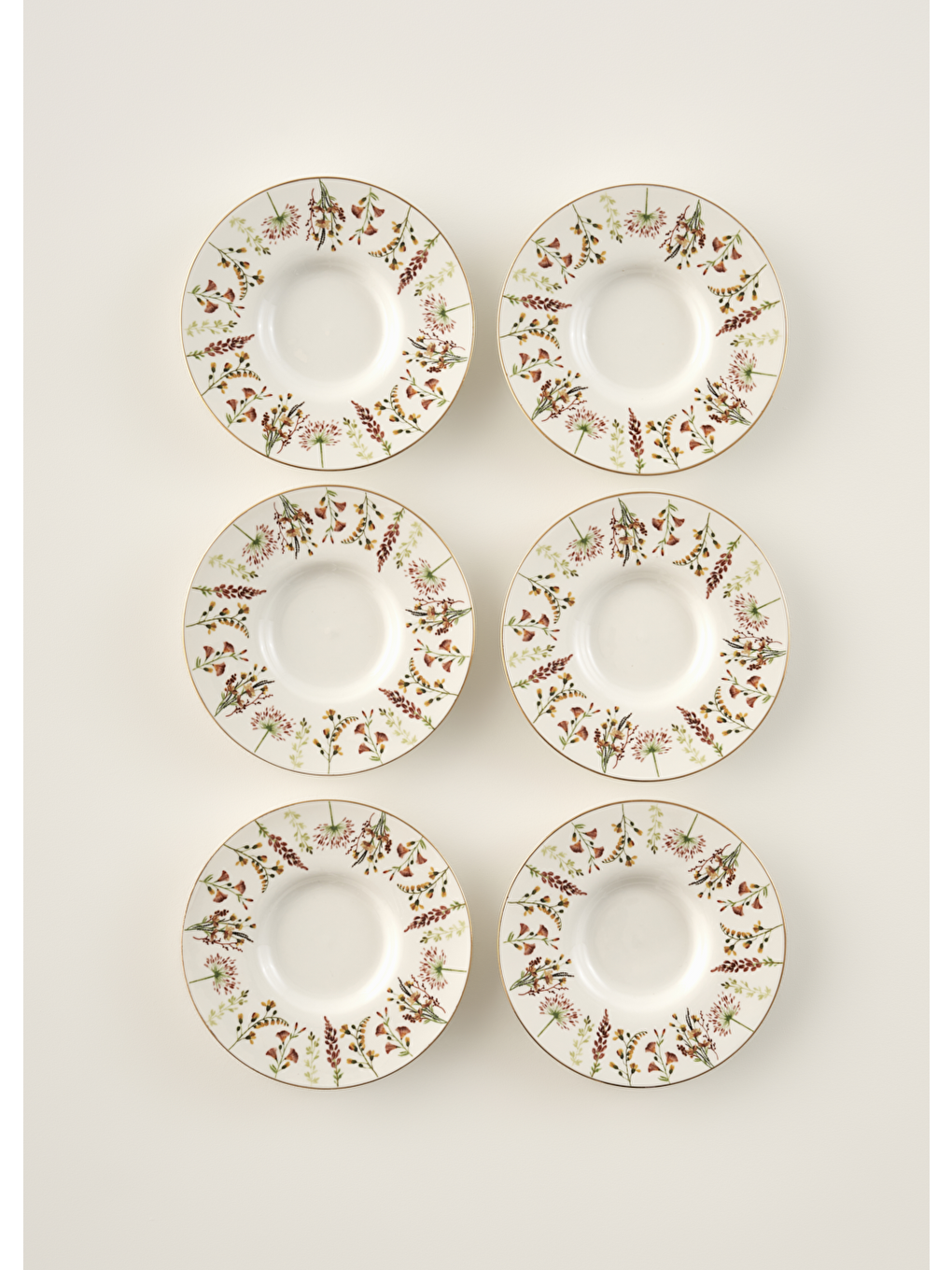Karışık Flores Porselen 6'lı Çay Tabağı Seti (12 cm)