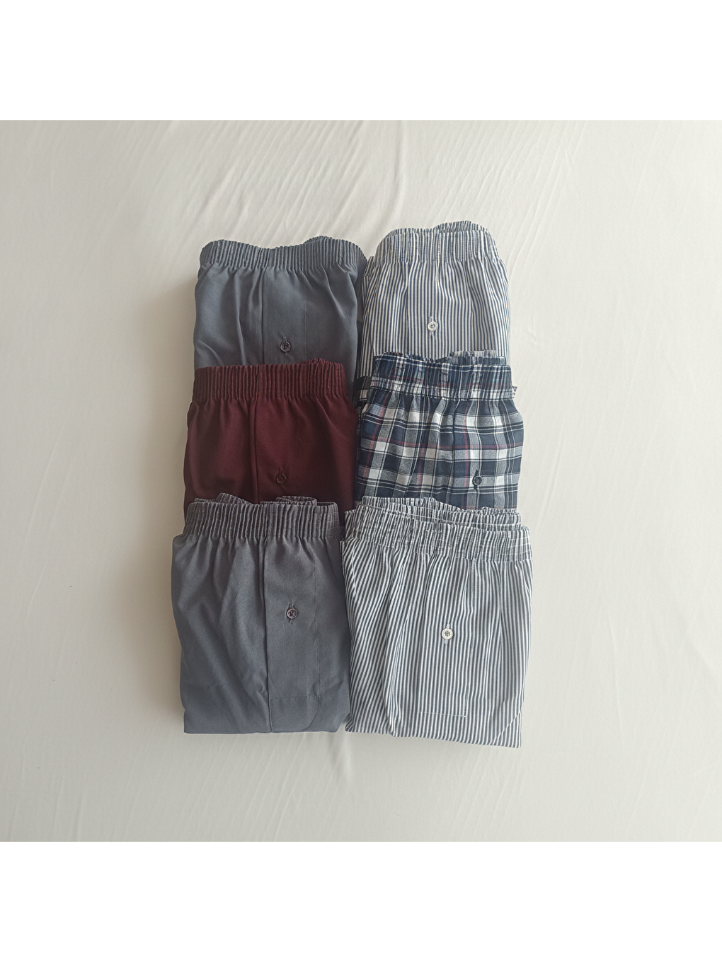 Erkek 6'lı Paket Karışık Renk Dokuma Kumaş Boxer Bb2684-3