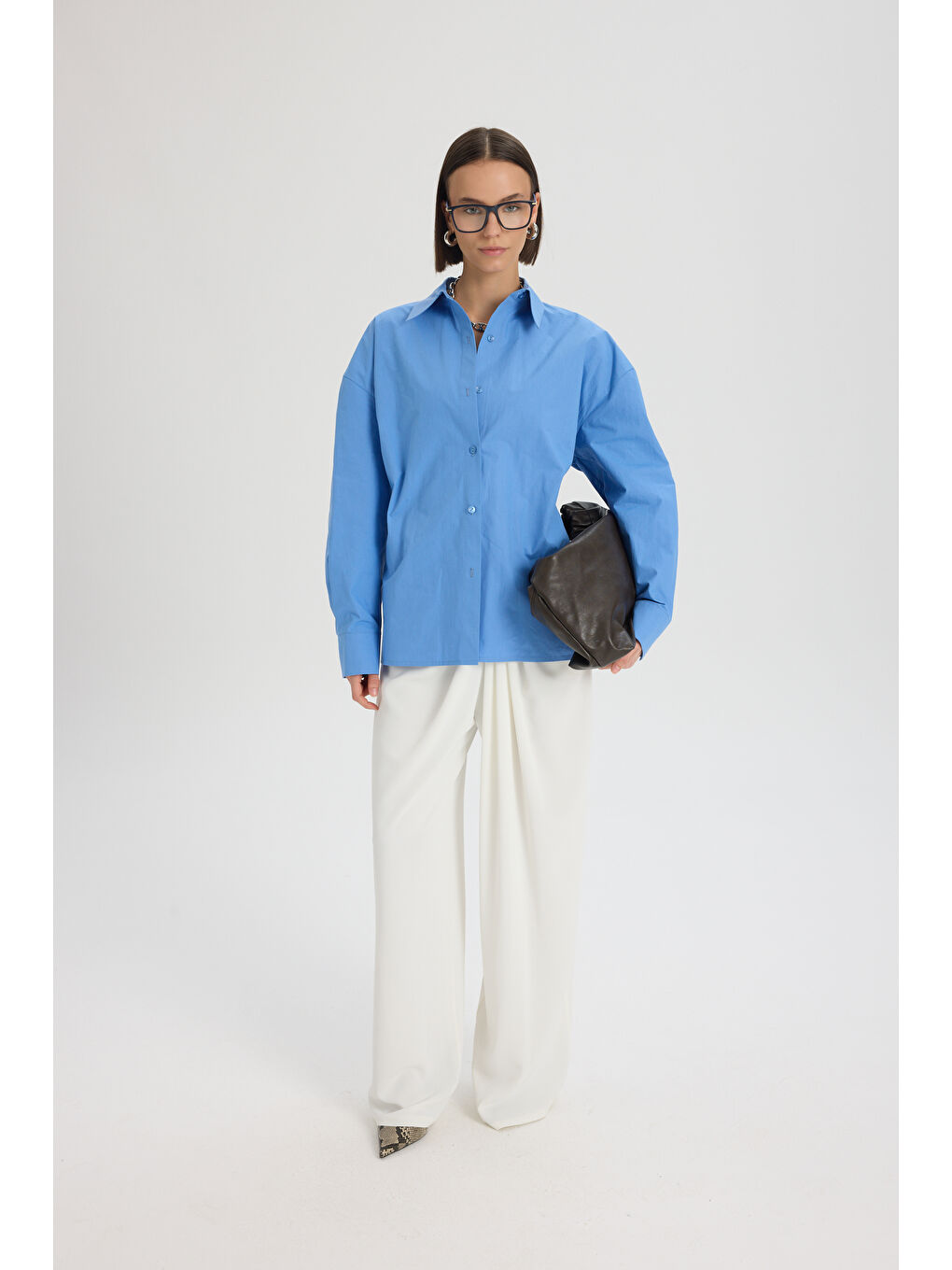 Oversize Mavi Gömlek-2