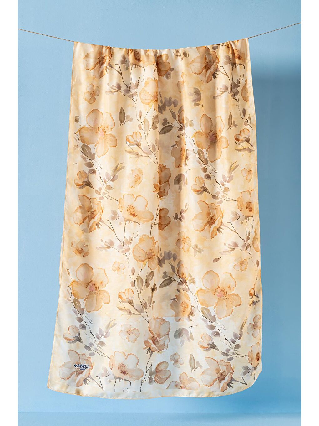 Sarı Kadın Çiçekli Pachira Soft Şal-3