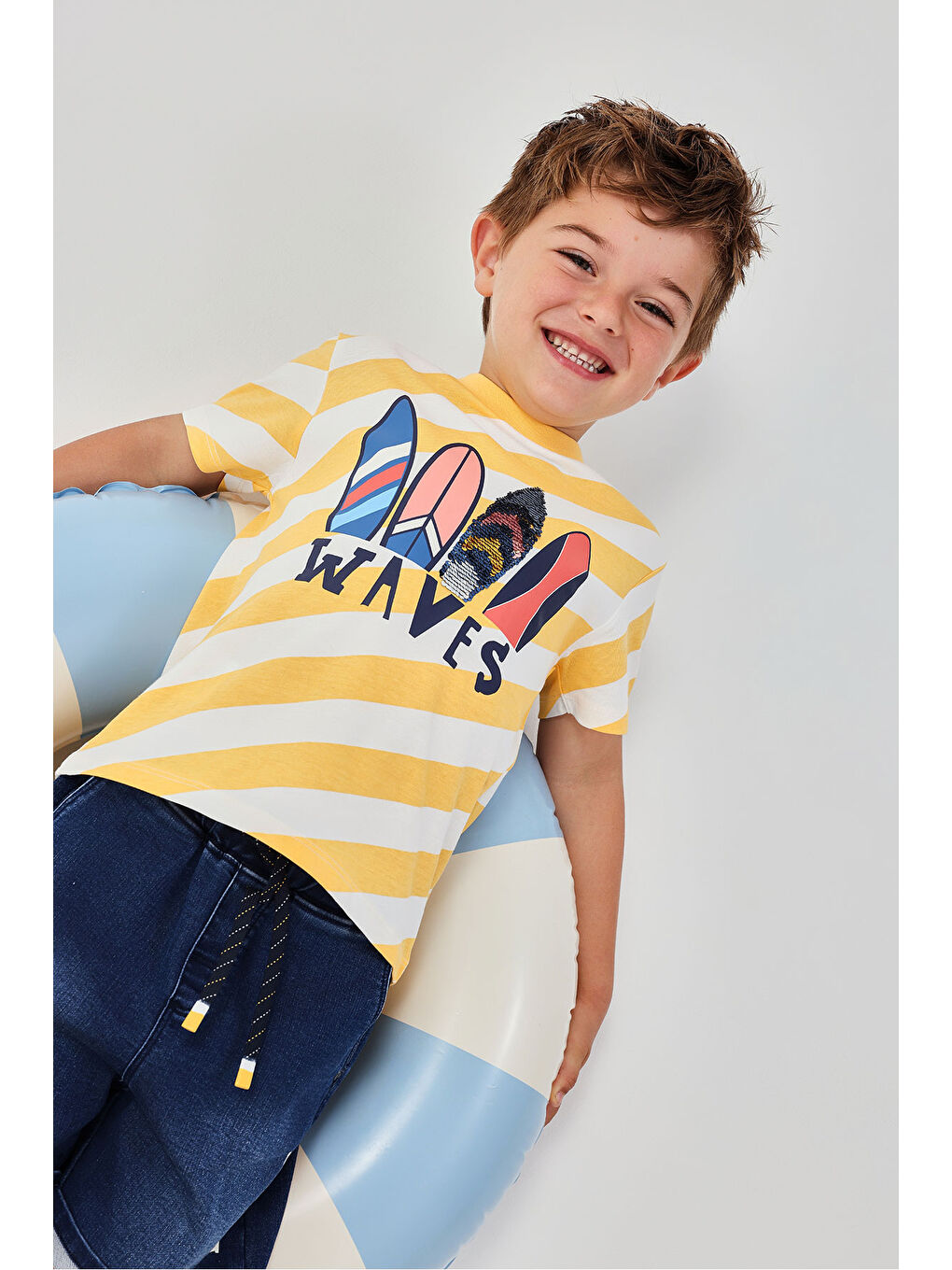 Sarı Waves Desenli Tshirt 2-6 Yaş sarı-1