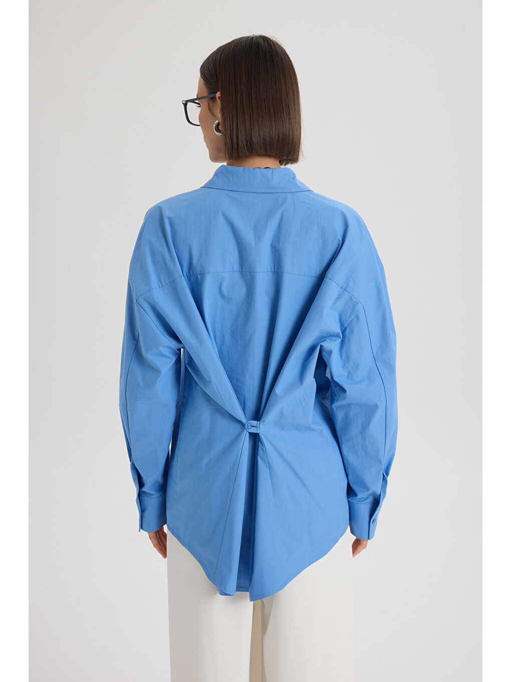 Oversize Mavi Gömlek-4