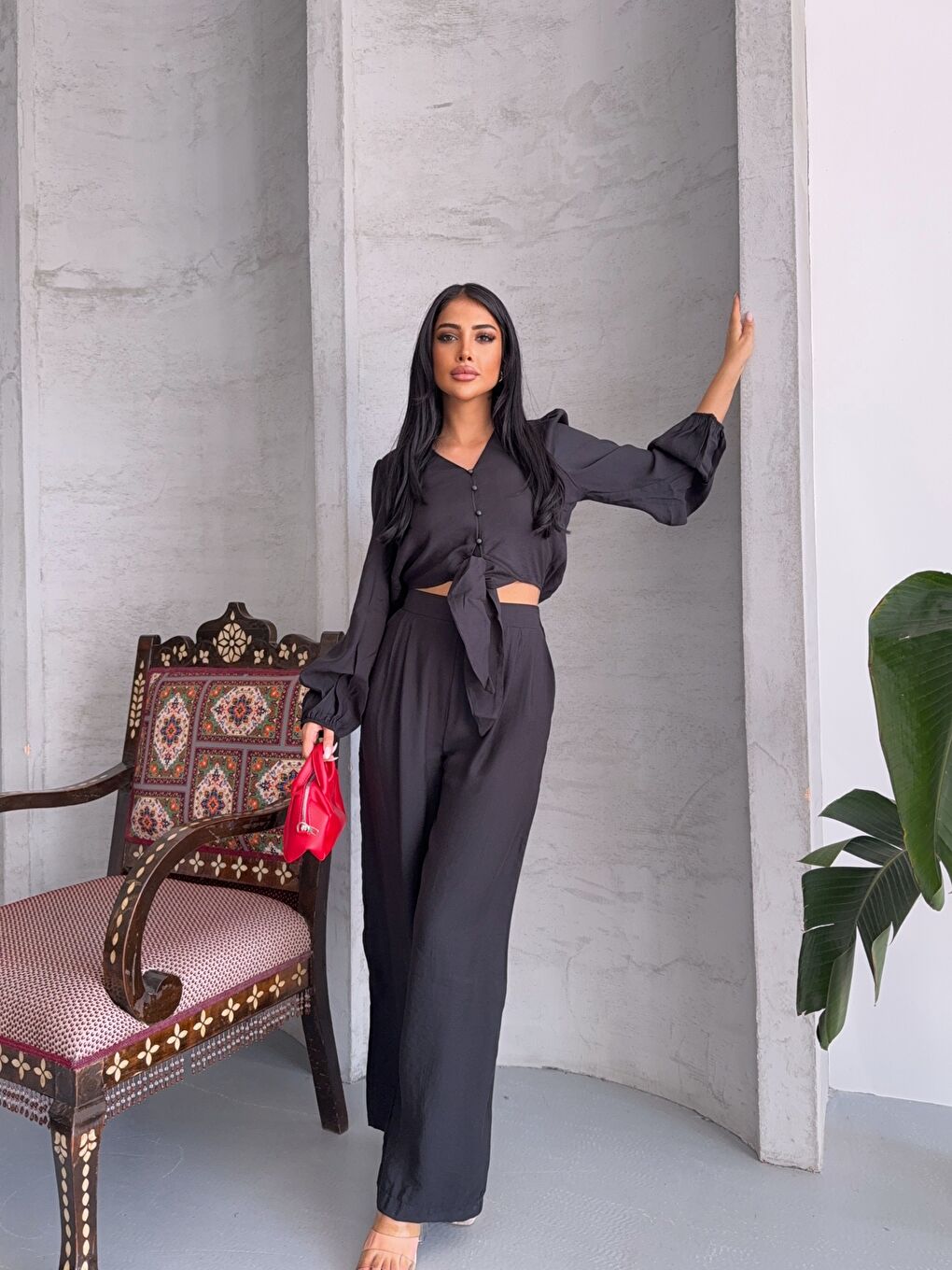 Siyah Massimo Takım Modal Kumaş-2