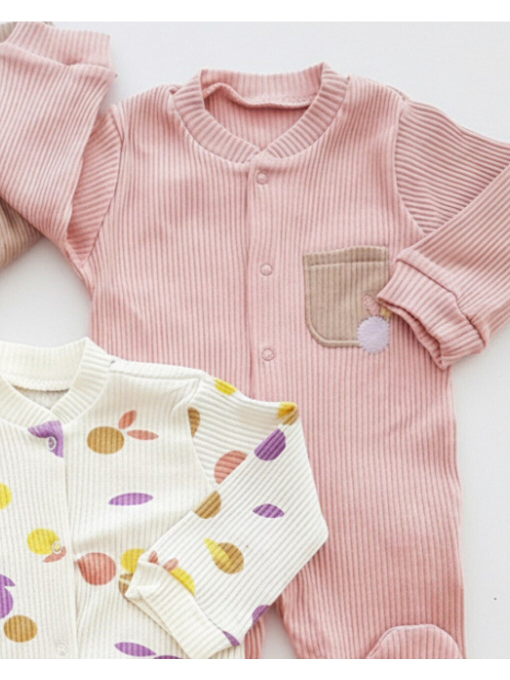 Kahverengi Kız Bebek Baskılı Alttan Çıtçıtlı 3'lü Tulum Seti-3