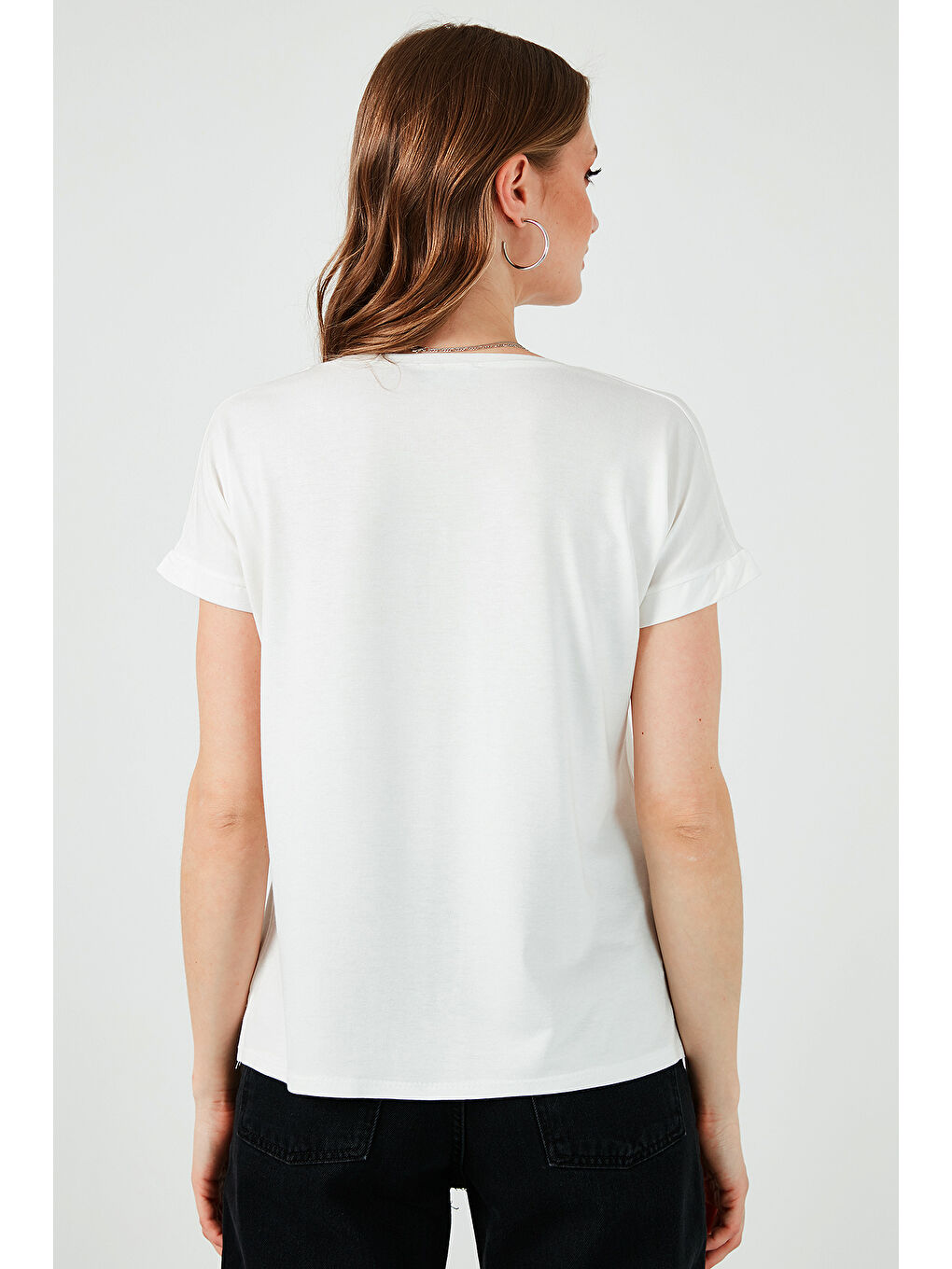 Lila V Yaka Relaxed Fit Yırtmaç Detaylı 2'li Paket Bluz 5862000S2-5