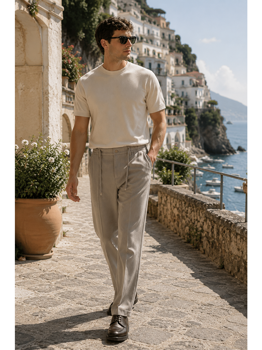 Erkek Comfort Fit Bej Jogger Pantolon | Esnek Kumaş Günlük Rahat Kesim – 169dngr-5