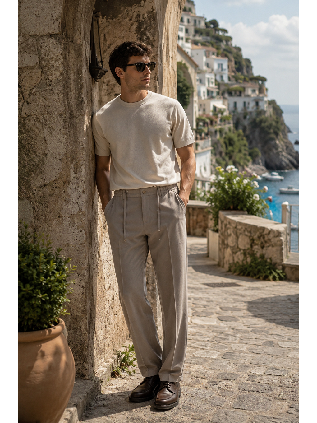 Erkek Comfort Fit Bej Jogger Pantolon | Esnek Kumaş Günlük Rahat Kesim – 169dngr-6