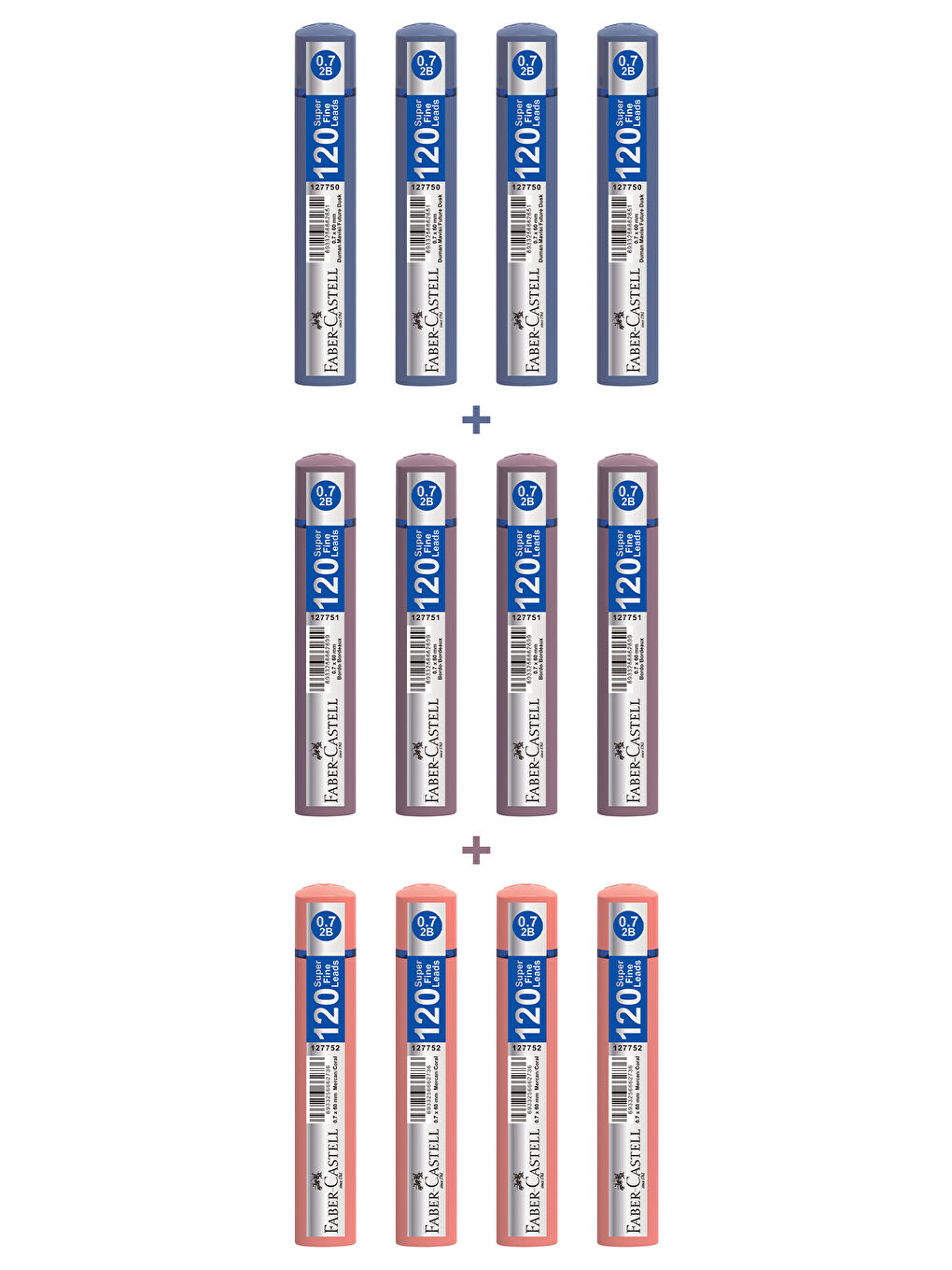 Grip, 0,7 mm, 120'li Min, 12'li Set, 2B Mekanik Kalem Ucu, 3 Renk, Soft‑Touch, Kolay Taşınabilir