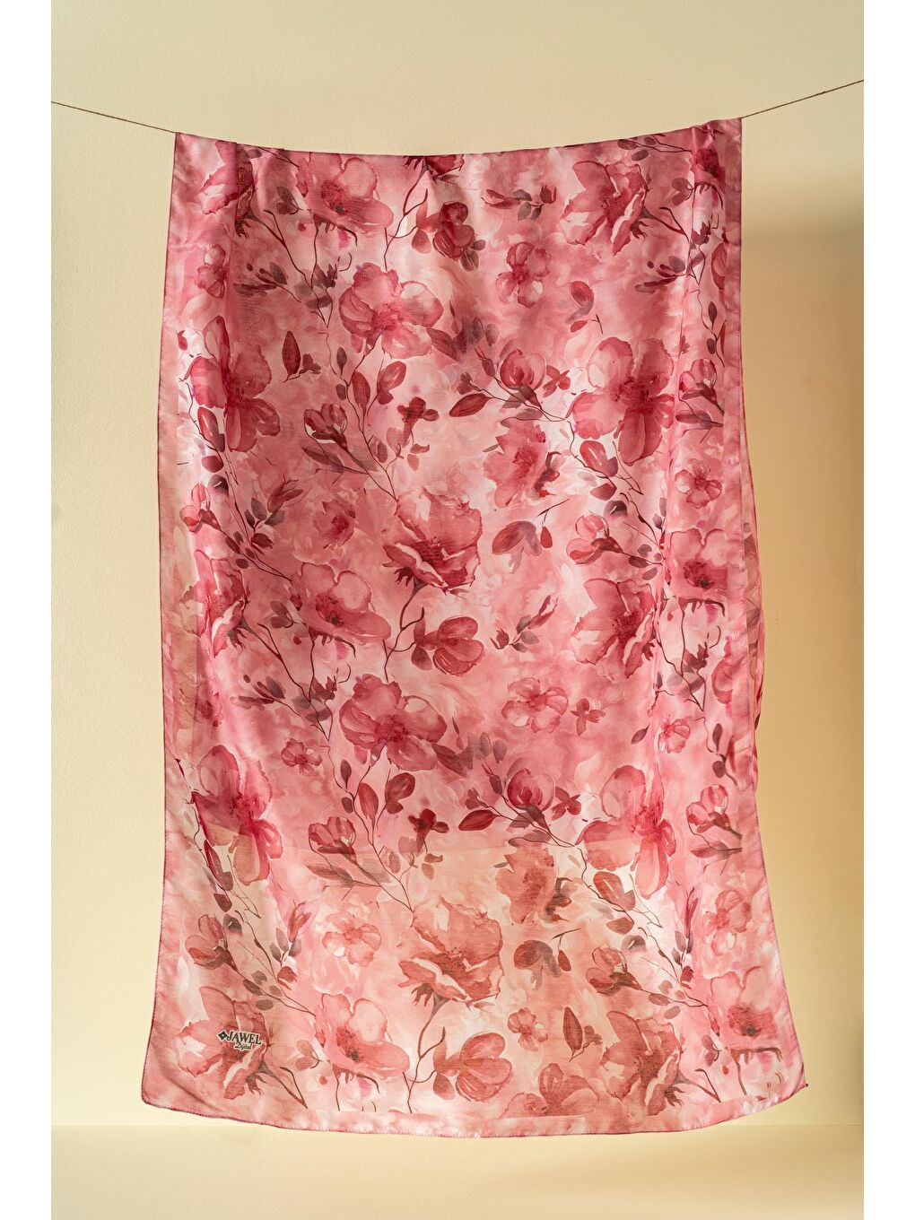 Bordo Kadın Çiçekli Pachira Soft Şal-3