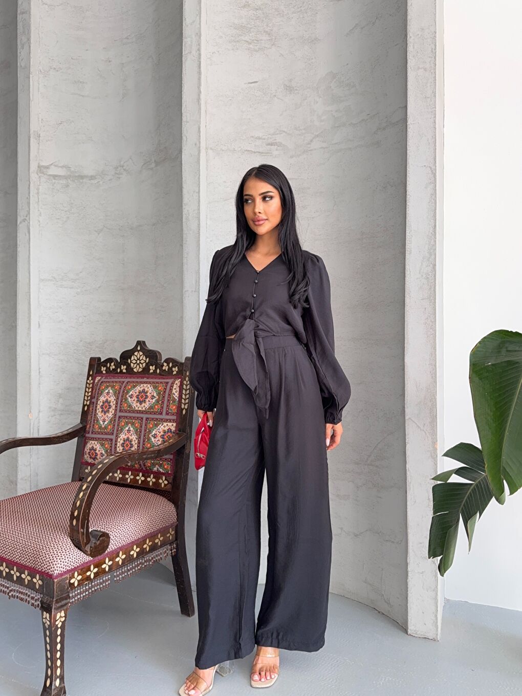 Siyah Massimo Takım Modal Kumaş-3