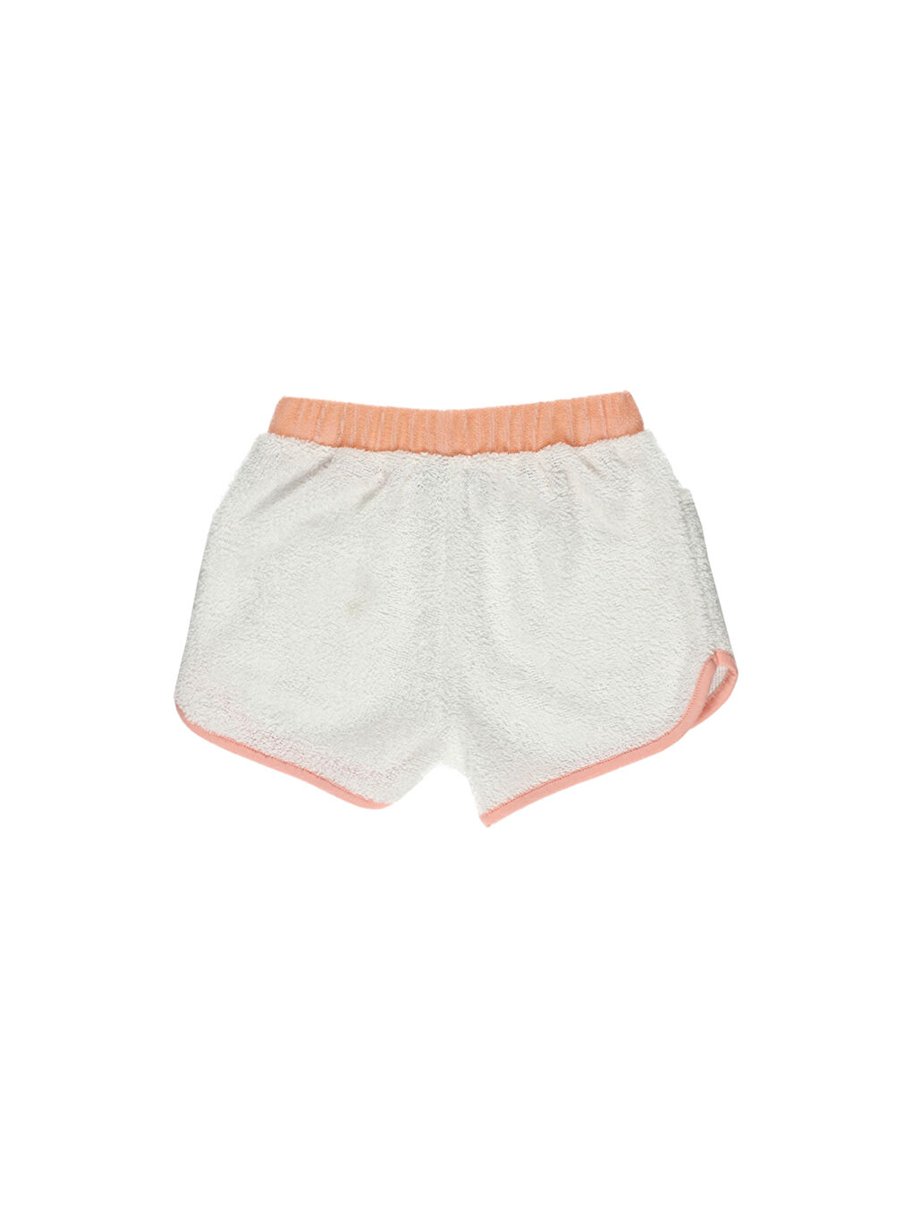 Kız Bebek Beli Lastikli Havlu Dokulu Beyaz Şort-1