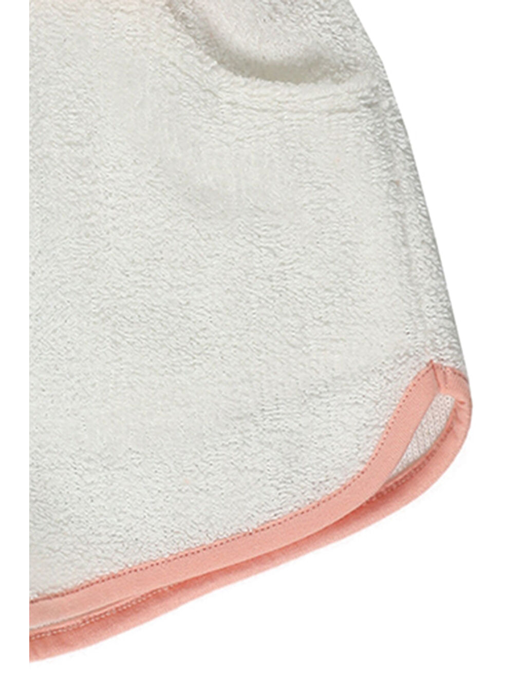 Kız Bebek Beli Lastikli Havlu Dokulu Beyaz Şort-2