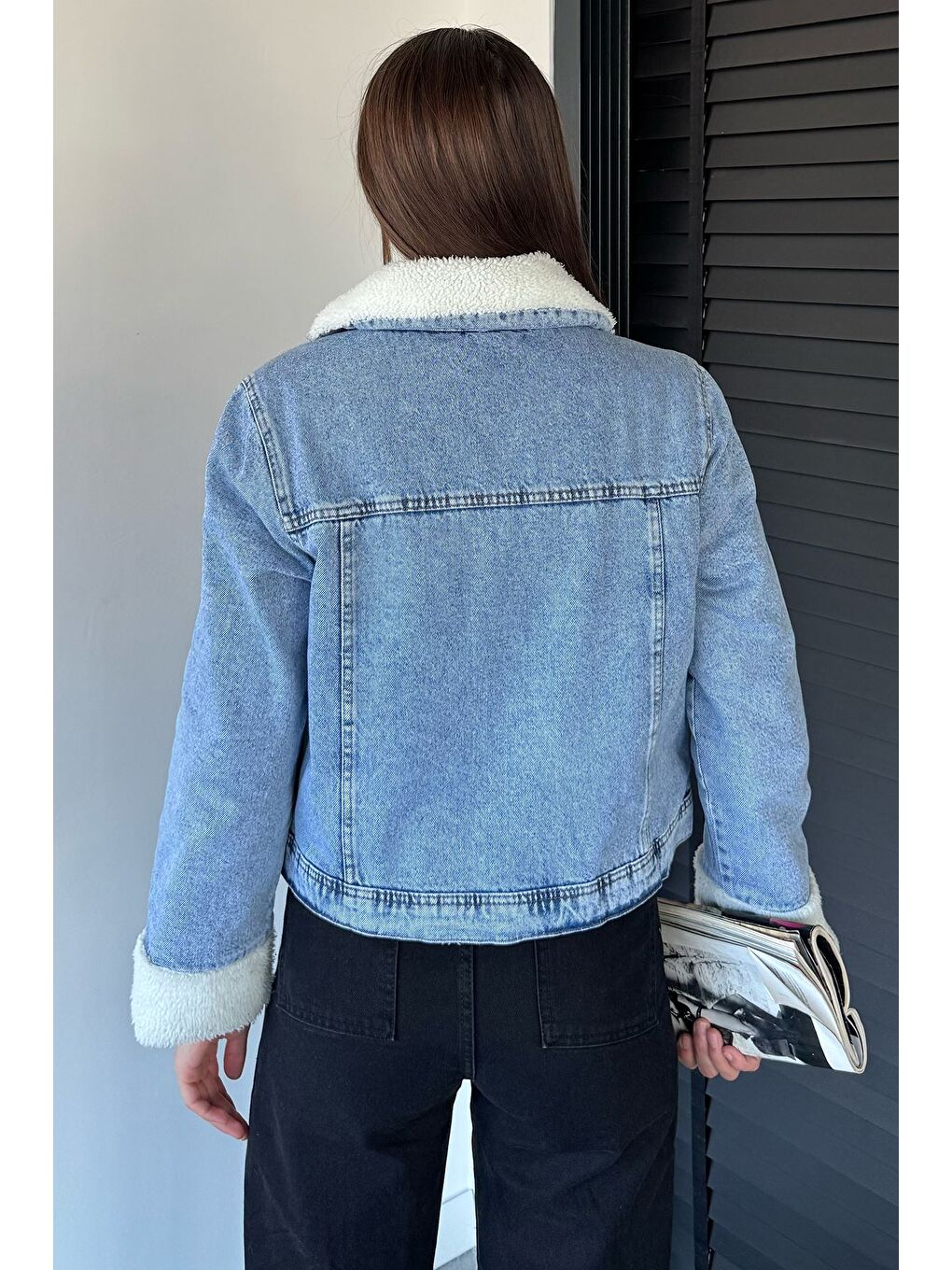 Mavi Kadın İçi Pelüş Jean Jean Ceket-7