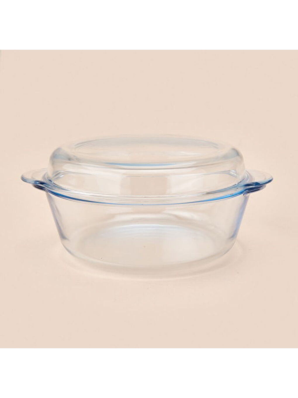 Renksiz Twin Isıya Dayanıklı Yuvarlak Kapaksız Cam Tencere - Şeffaf-1