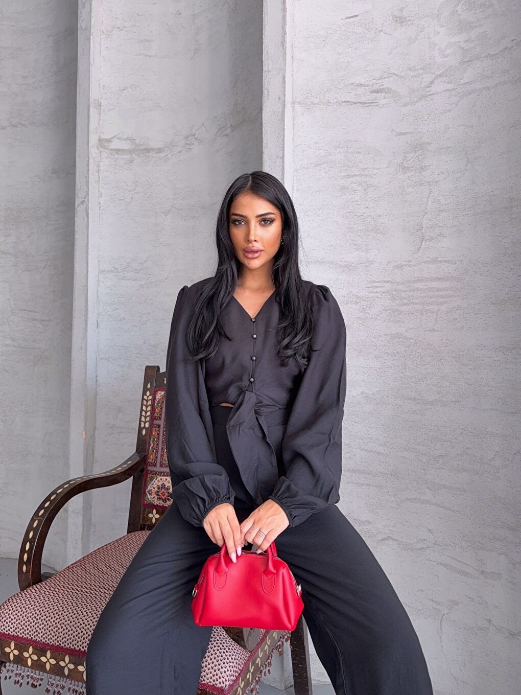 Siyah Massimo Takım Modal Kumaş-4