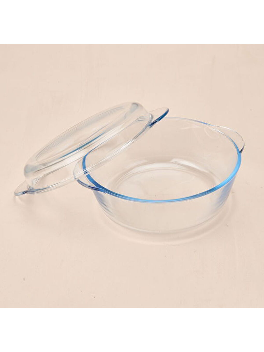 Renksiz Twin Isıya Dayanıklı Yuvarlak Kapaksız Cam Tencere - Şeffaf-3