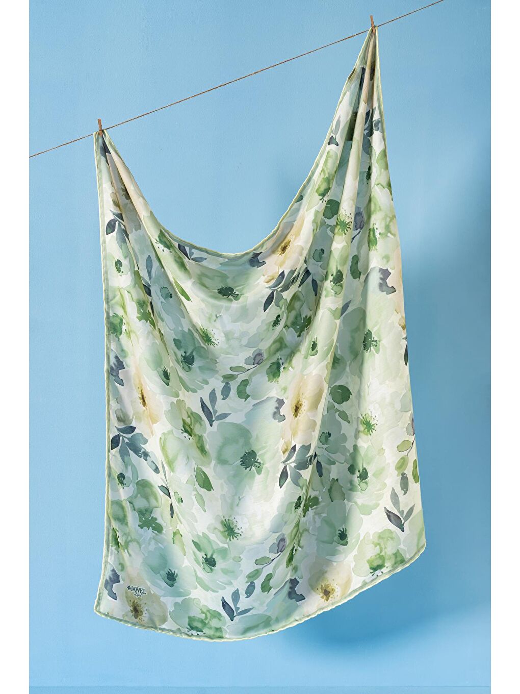 Yeşil Kadın Desenli Peonia Soft Eşarp-3