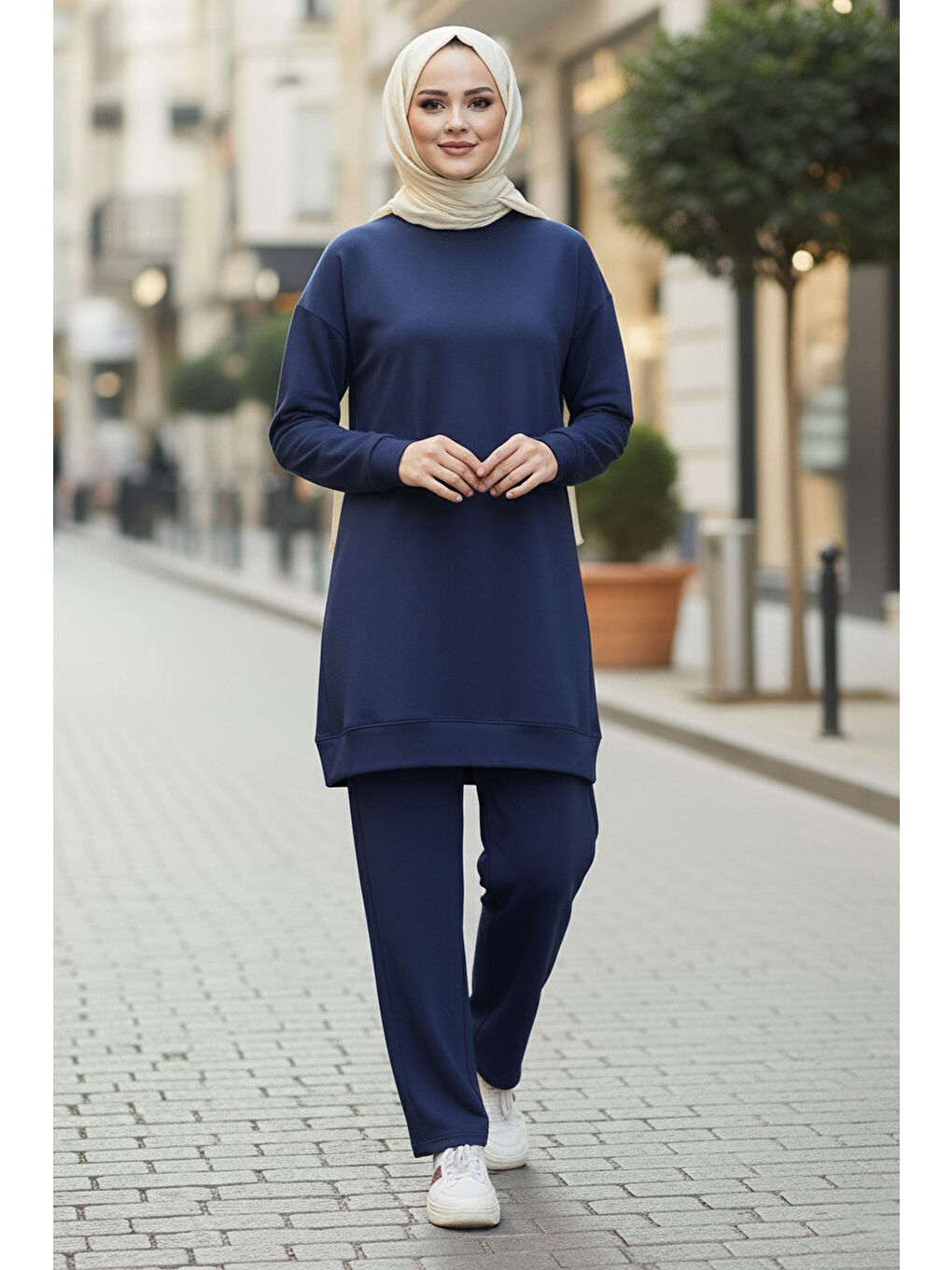 Tunik Pantolon Modal İkİli Takım Lacivert - 28004-LACIVERT