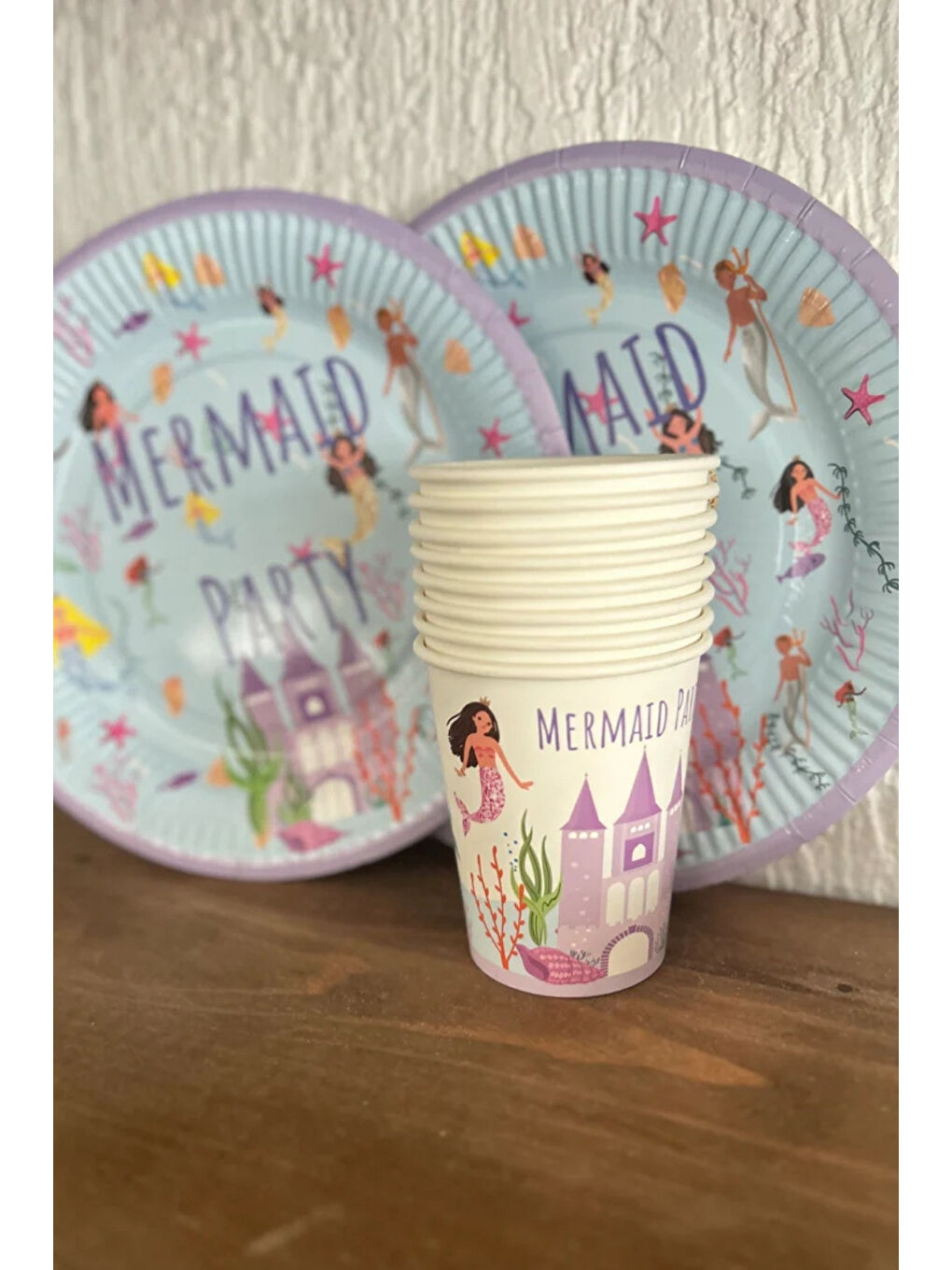 Mavi  Deniz Altı Temalı Tabak Bardak Set-1