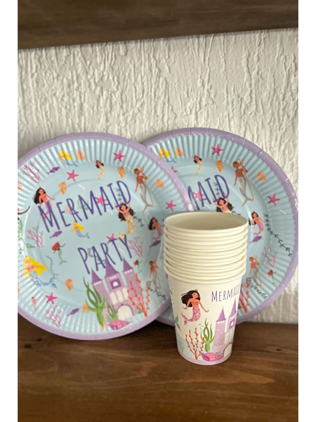 Mavi  Deniz Altı Temalı Tabak Bardak Set-2