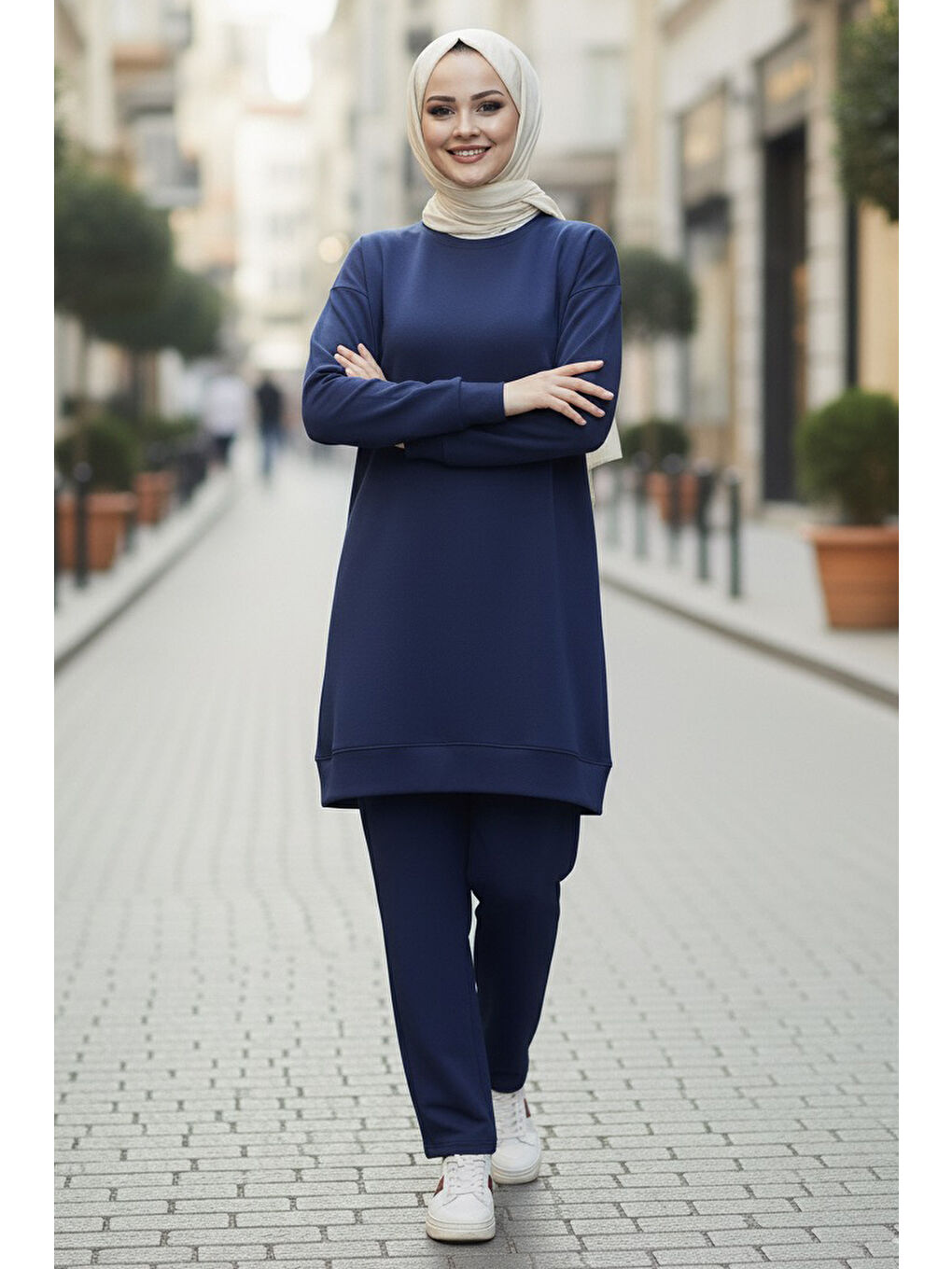 Tunik Pantolon Modal İkİli Takım Lacivert - 28004-LACIVERT-1