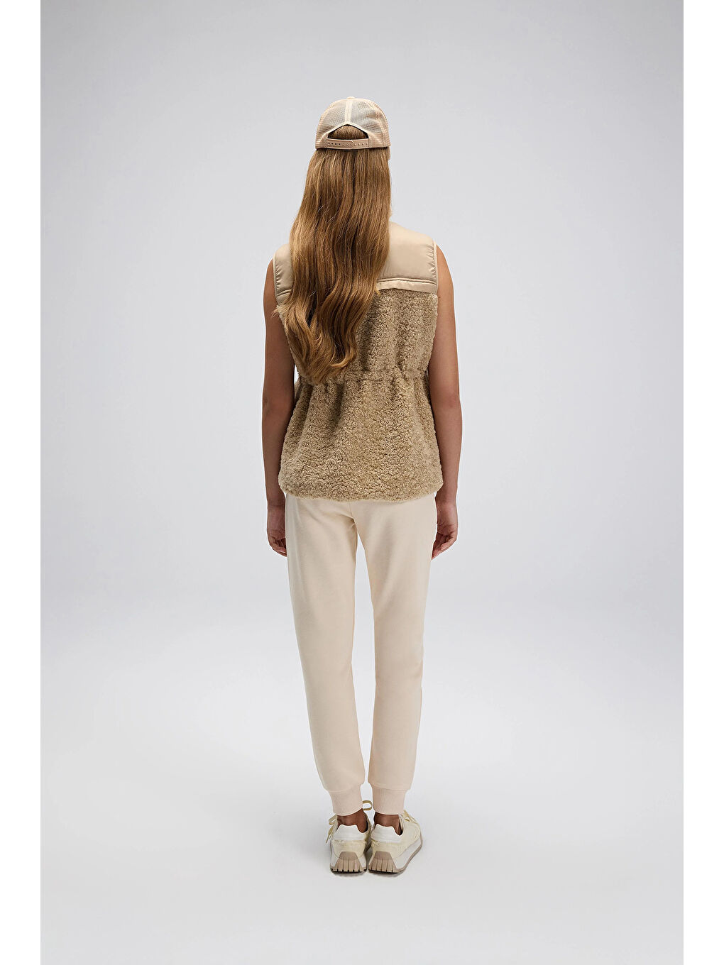 Bej Pamuklu Regular Fit Normal Bel Ribanalı Paça Eşofman Altı EF532-BG-3