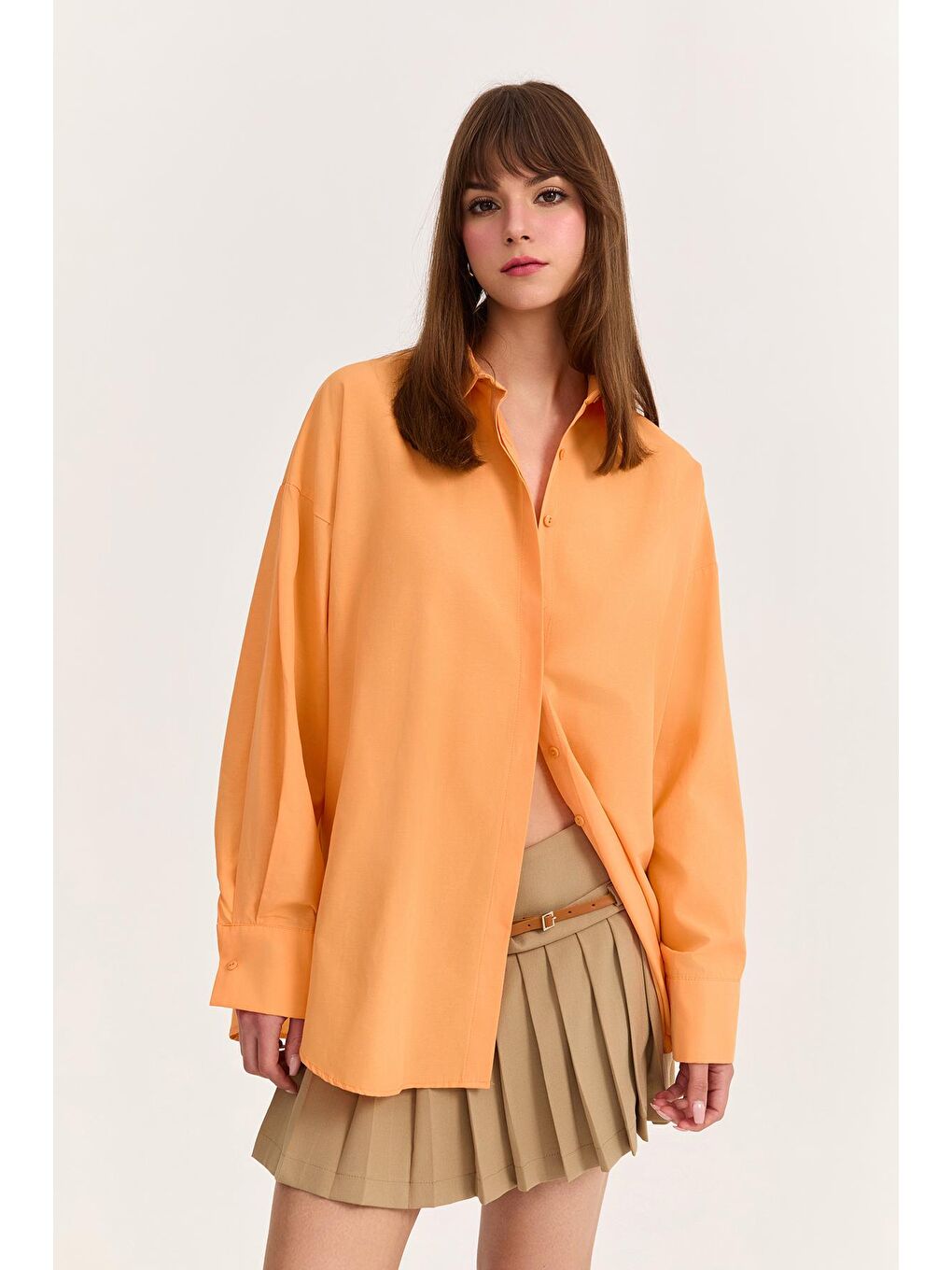 Oversize Gömlek Turuncu