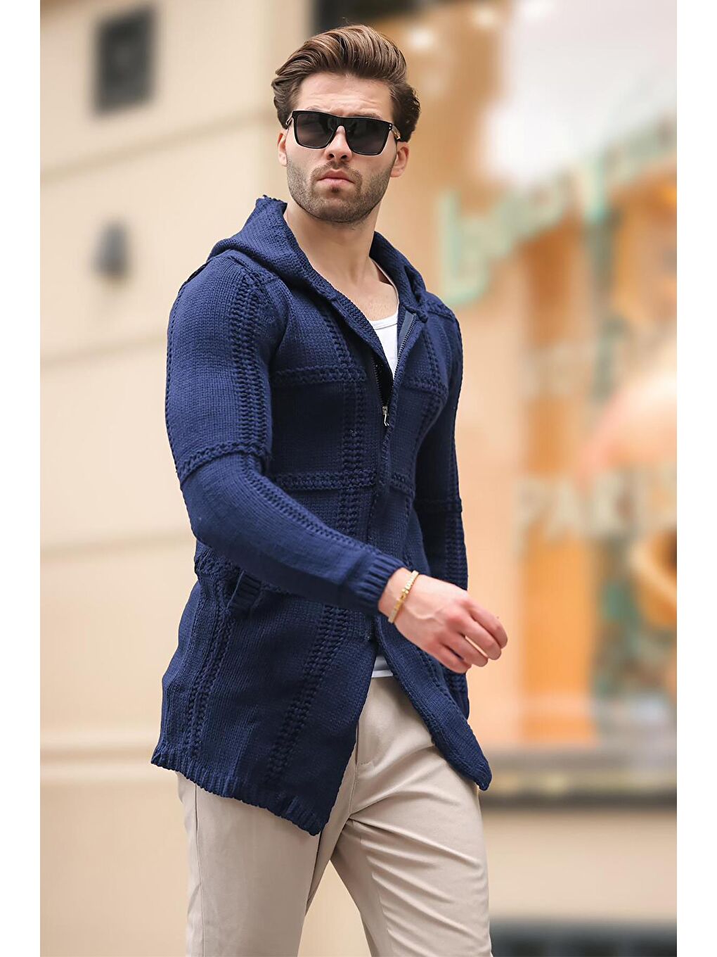 Örgü Detaylı Lacivert Hırka 2793-4-2