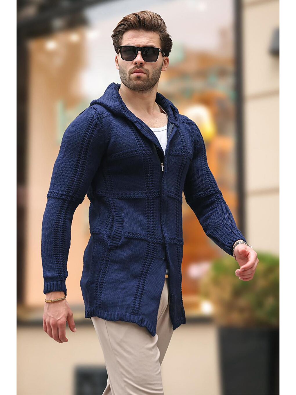 Örgü Detaylı Lacivert Hırka 2793-4-3