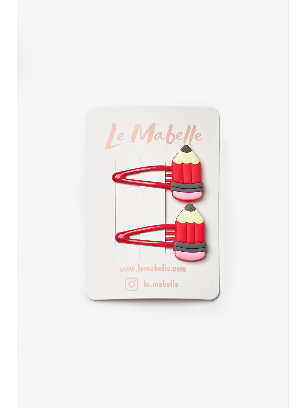 Kırmızı Kalem Figürlü Kız Çocuk 2'li Çıt Çıt Toka