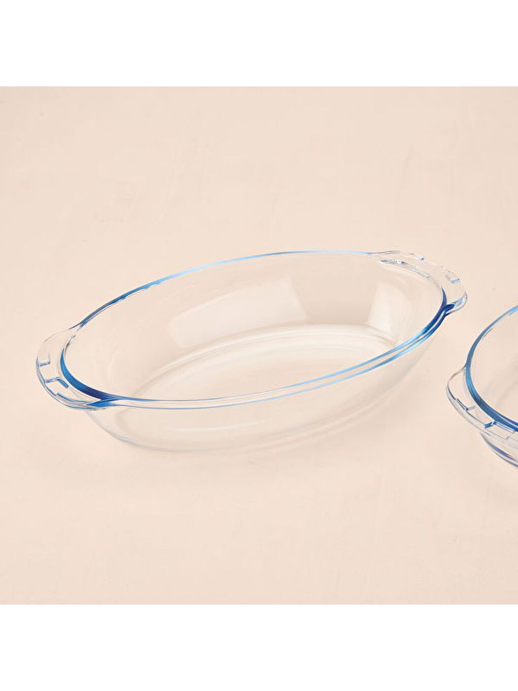 Renksiz Twin Isıya Dayanıklı Oval Cam Tencere Seti - Şeffaf-3