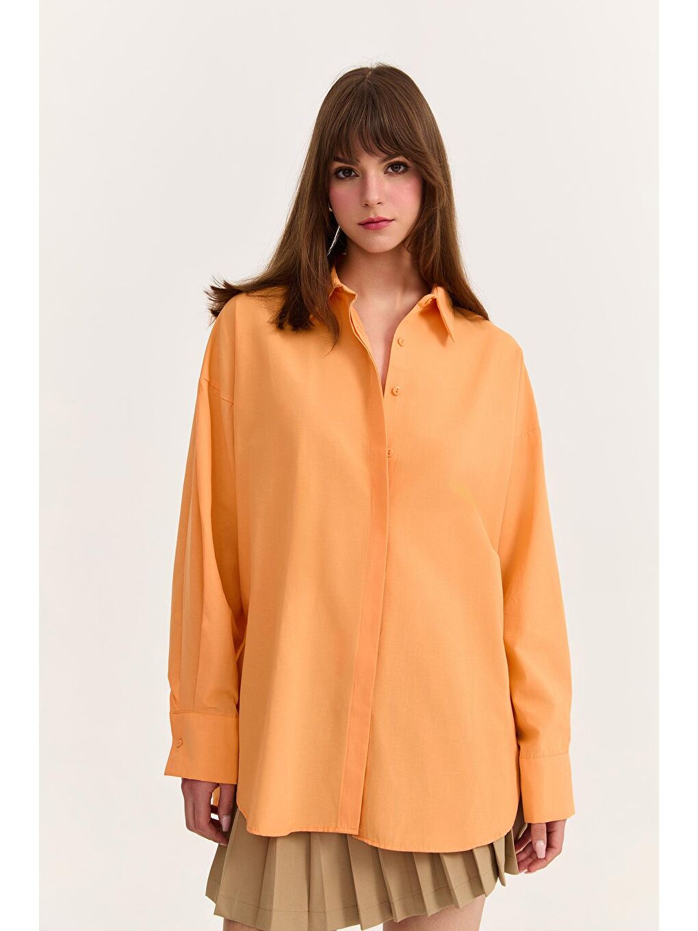 Oversize Gömlek Turuncu-3