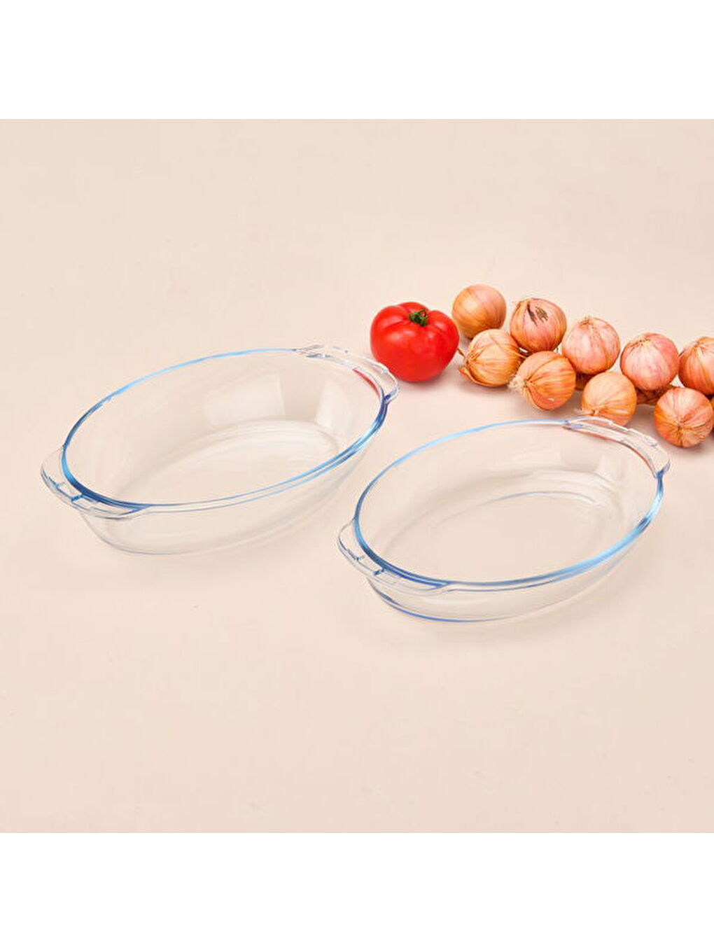 Renksiz Twin Isıya Dayanıklı Oval Cam Tencere Seti - Şeffaf-6
