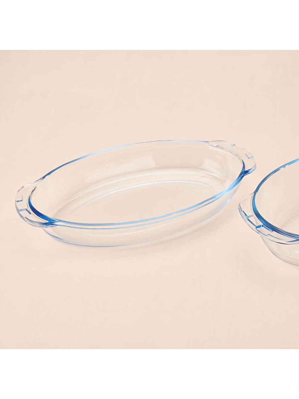 Renksiz Twin Isıya Dayanıklı Oval Cam Tencere Seti - Şeffaf-7