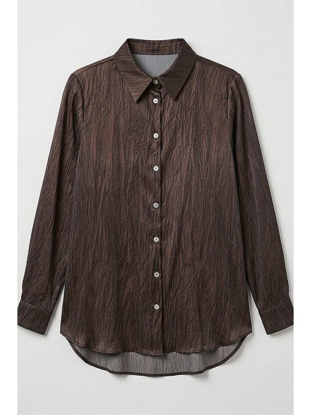 Kahverengi Salaş Gömlek - Koyu Kahve-2