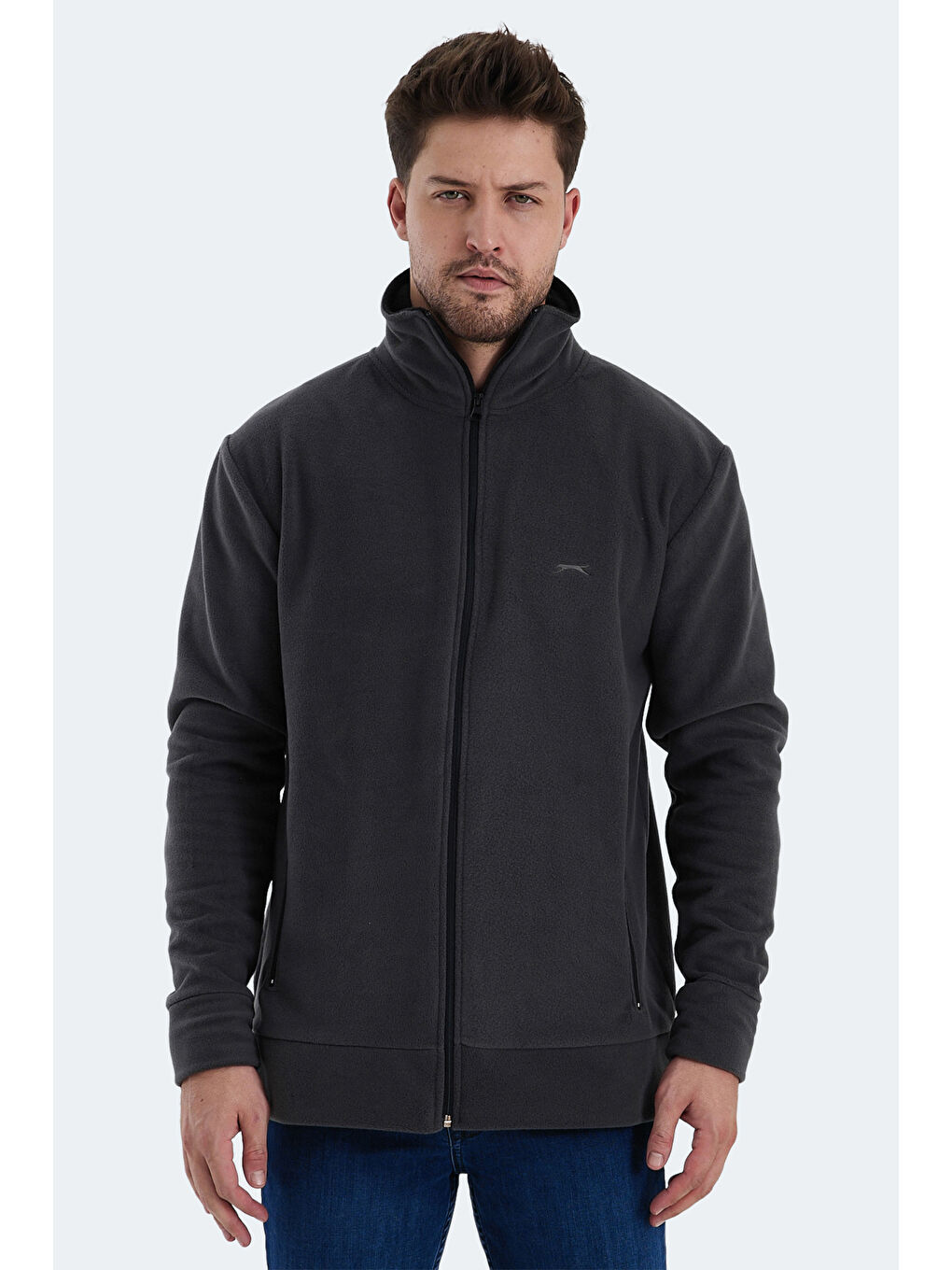 Karışık KADMOS 2 li set Erkek Fermuarlı Dik Yaka Cepli Siyah - Koyu Gri Sweatshirt-1