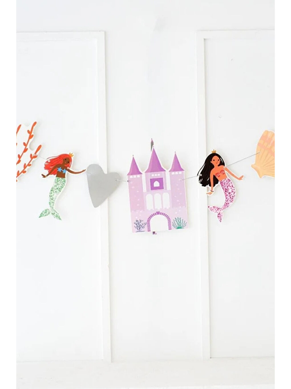 Karışık Çok Renkli  Deniz Kızı ve Şato Temalı Parti Banner-1