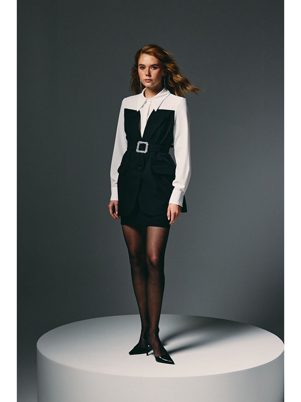 Ceket Görünümlü Gömlek - Siyah-5