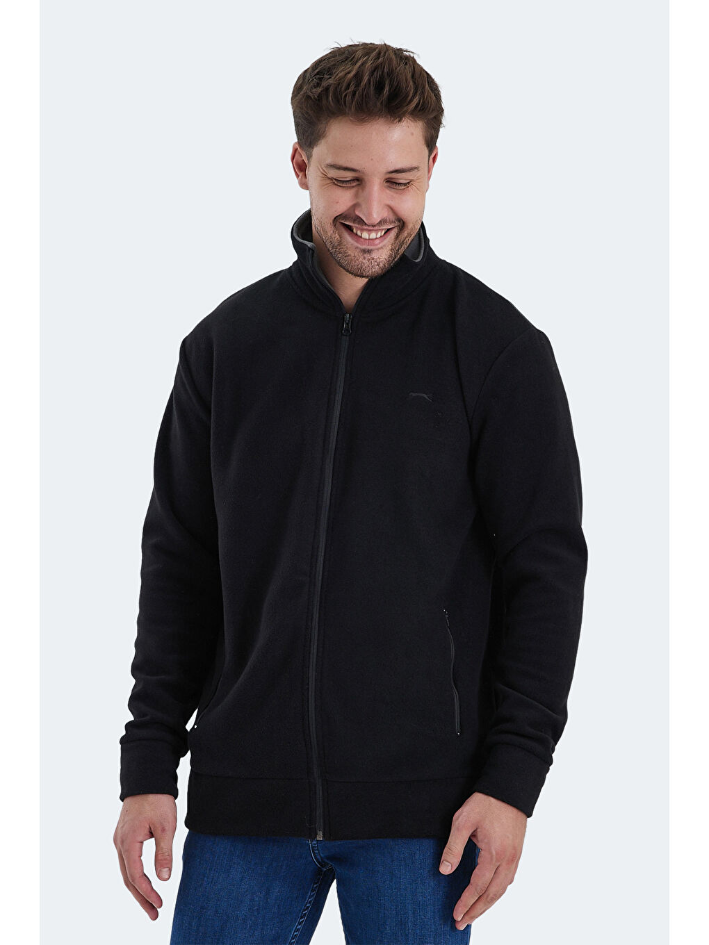 Karışık KADMOS 2 li set Erkek Fermuarlı Dik Yaka Cepli Siyah - Koyu Gri Sweatshirt-4