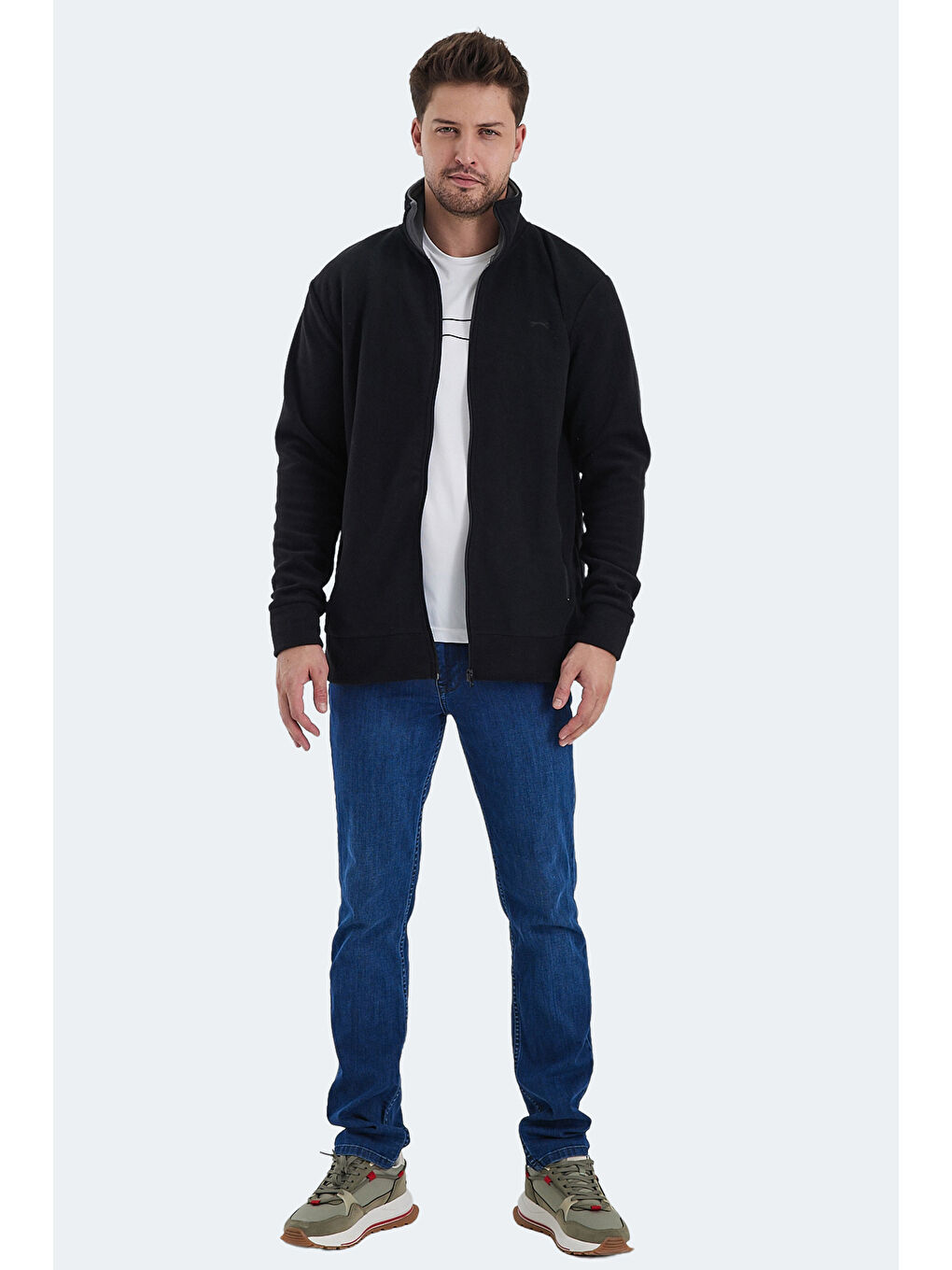 Karışık KADMOS 2 li set Erkek Fermuarlı Dik Yaka Cepli Siyah - Koyu Gri Sweatshirt-7