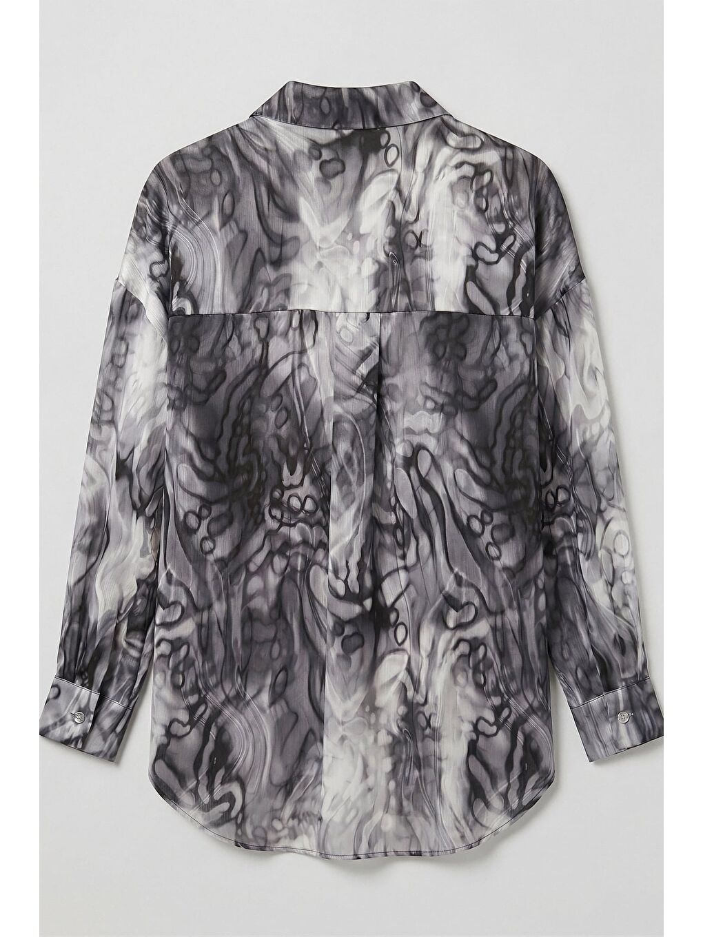 Desenli Salaş Gömlek - Siyah-5