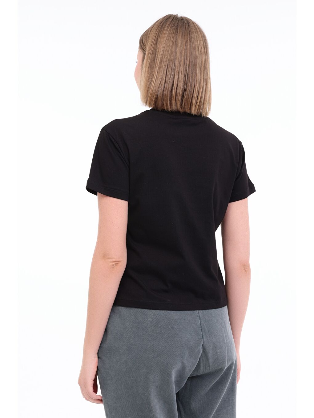 WL ANNA 11 5FX Siyah Kadın Kısa Kol Tişört-1