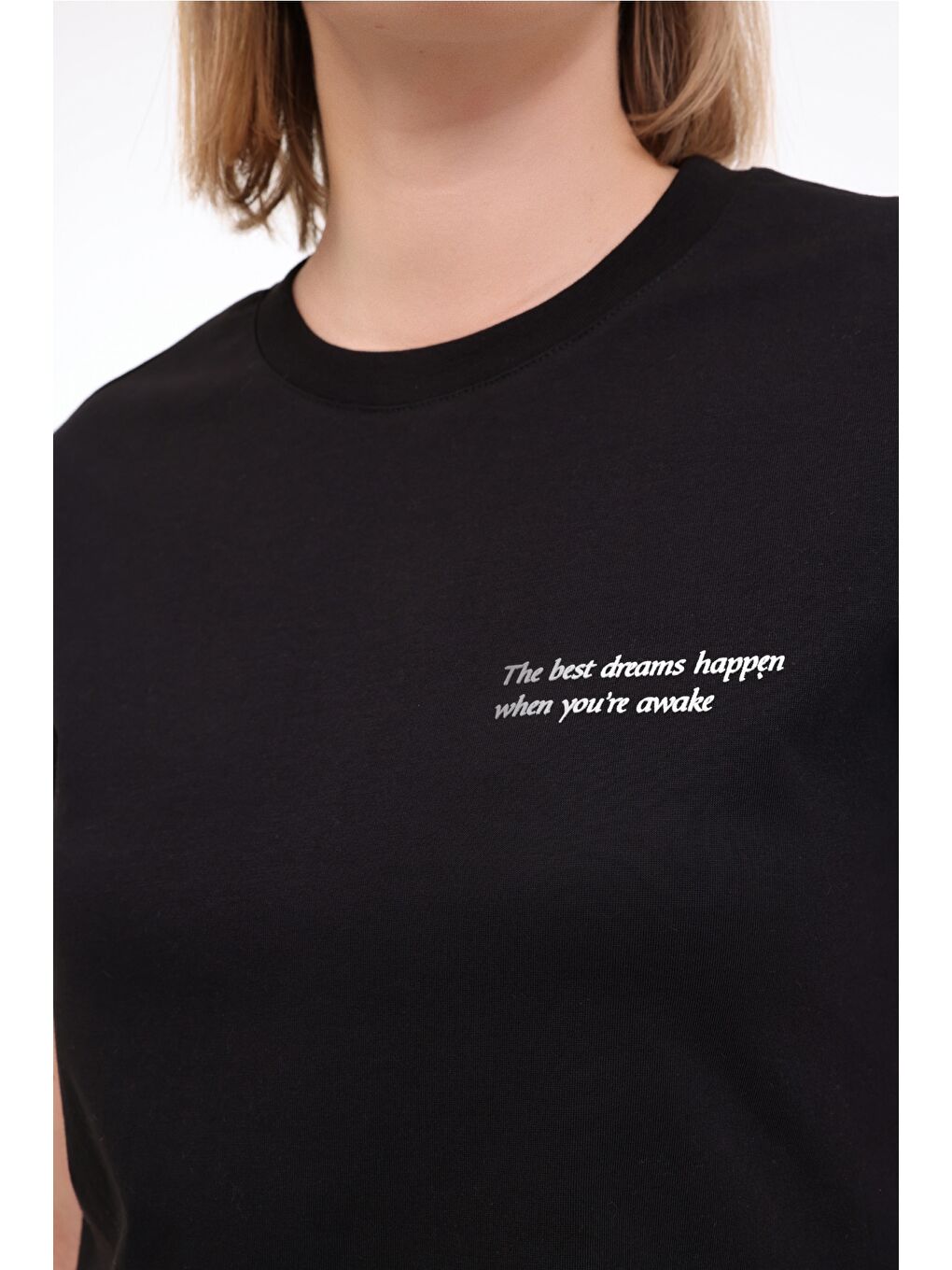 WL ANNA 11 5FX Siyah Kadın Kısa Kol Tişört-3