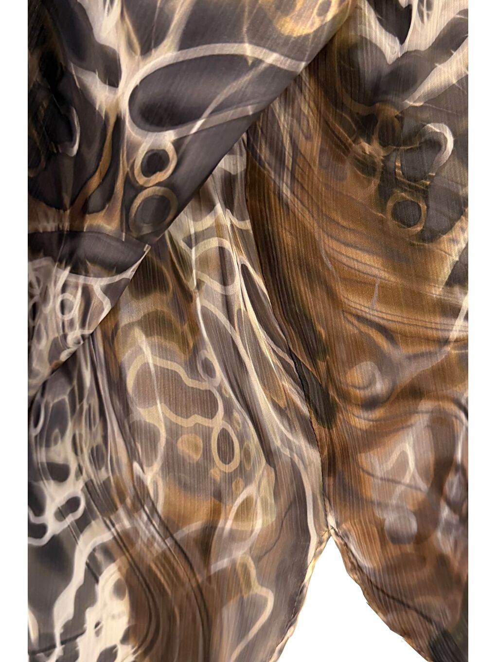 Kahverengi Desenli Salaş Gömlek - Kahve-4