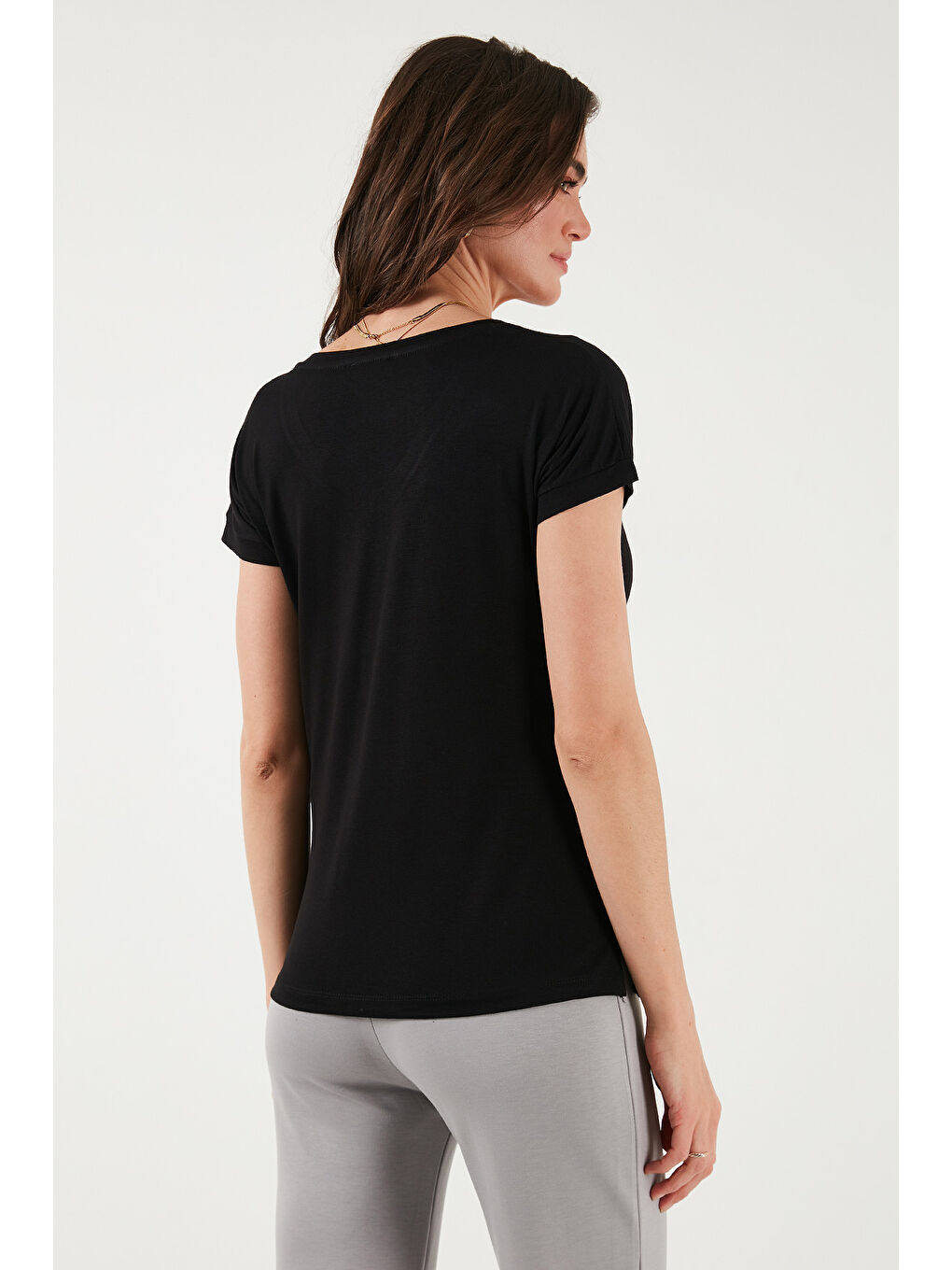 Yeşil V Yaka Relaxed Fit Yırtmaç Detaylı 2'li Paket Bluz 5862000S2-4