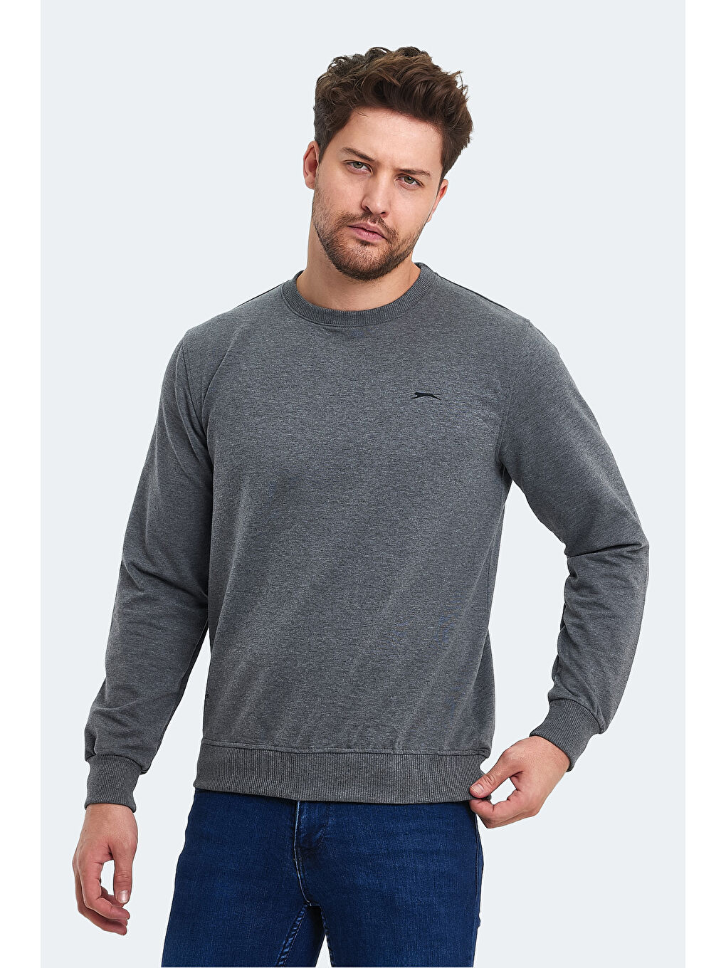 ORVAR IN Erkek Sweatshirt Koyu Gri-5