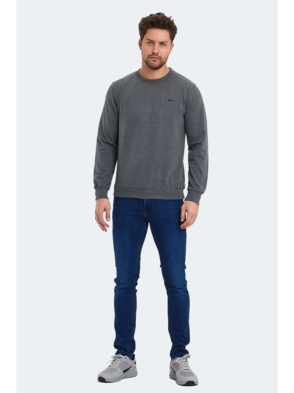 ORVAR IN Erkek Sweatshirt Koyu Gri-6