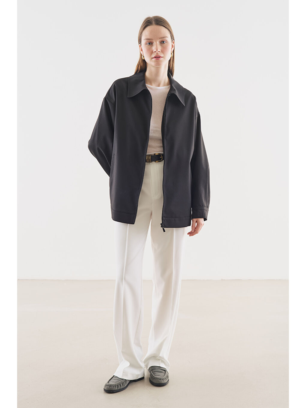 Manşet Detaylı Ceket Siyah